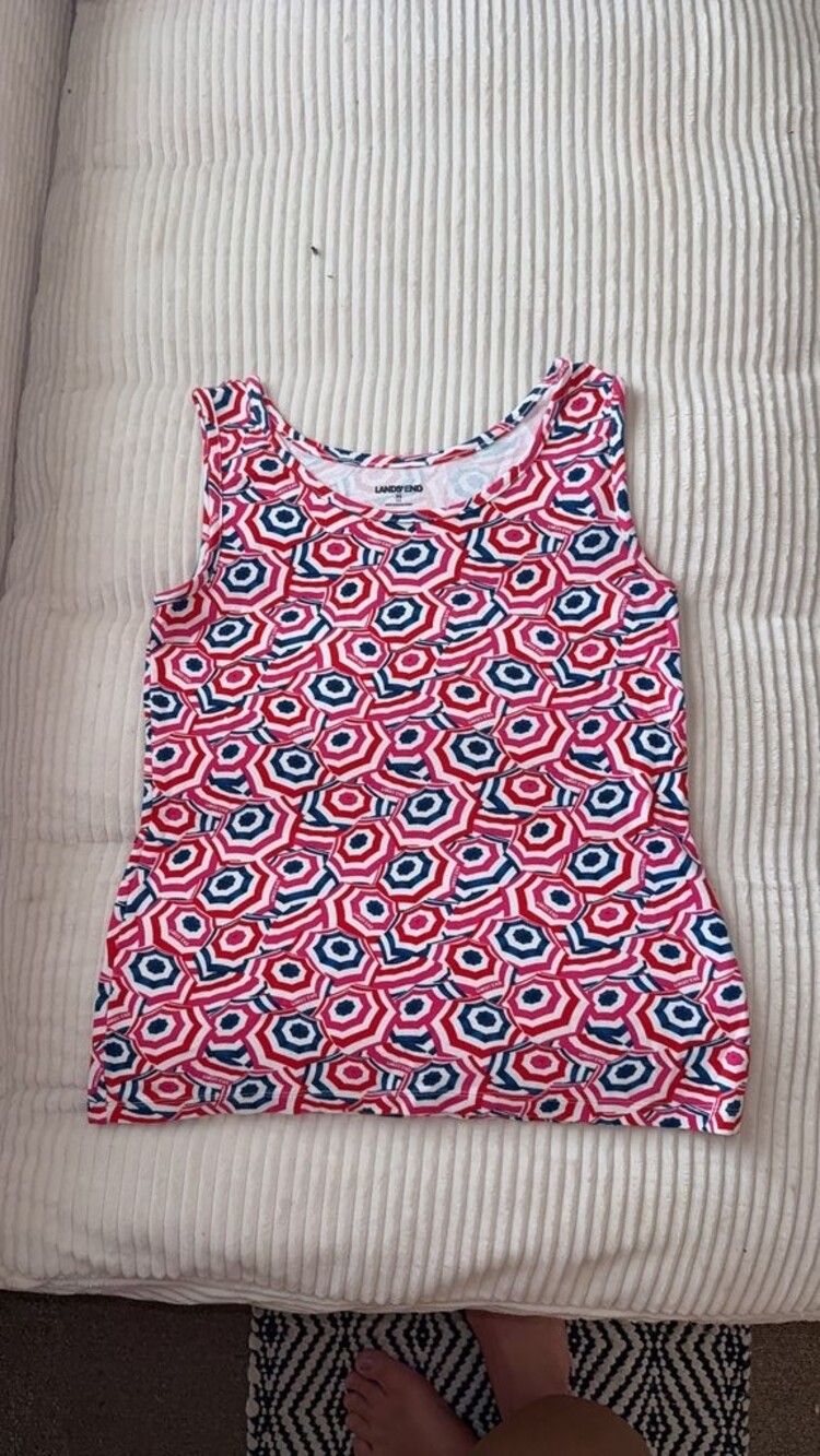 Lands' End Women's Geometric Print Tank Top XS